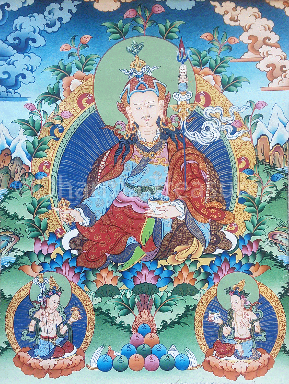 Guru Rinpoche Thangka 24" x 32"