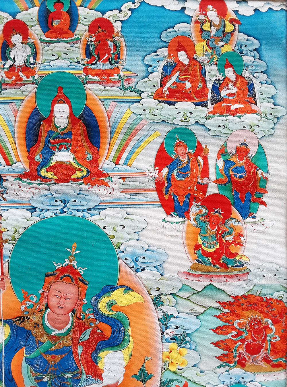 Guru Rinpoche Sampa Lhundrupma Print Thangka 28"x36"
