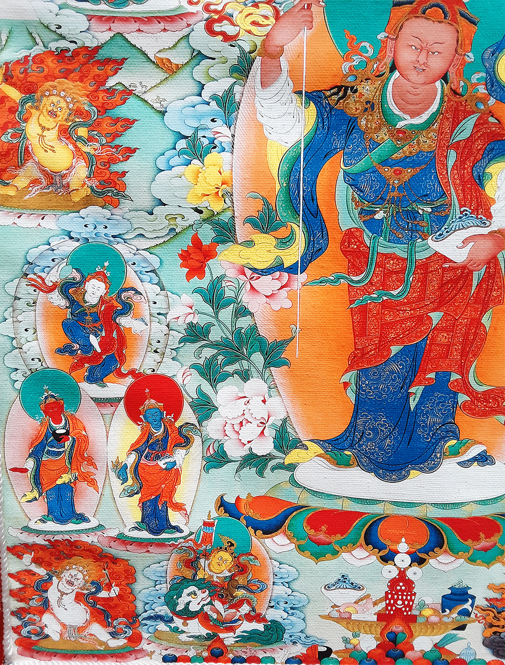 Guru Rinpoche Sampa Lhundrupma Print Thangka 28"x36"