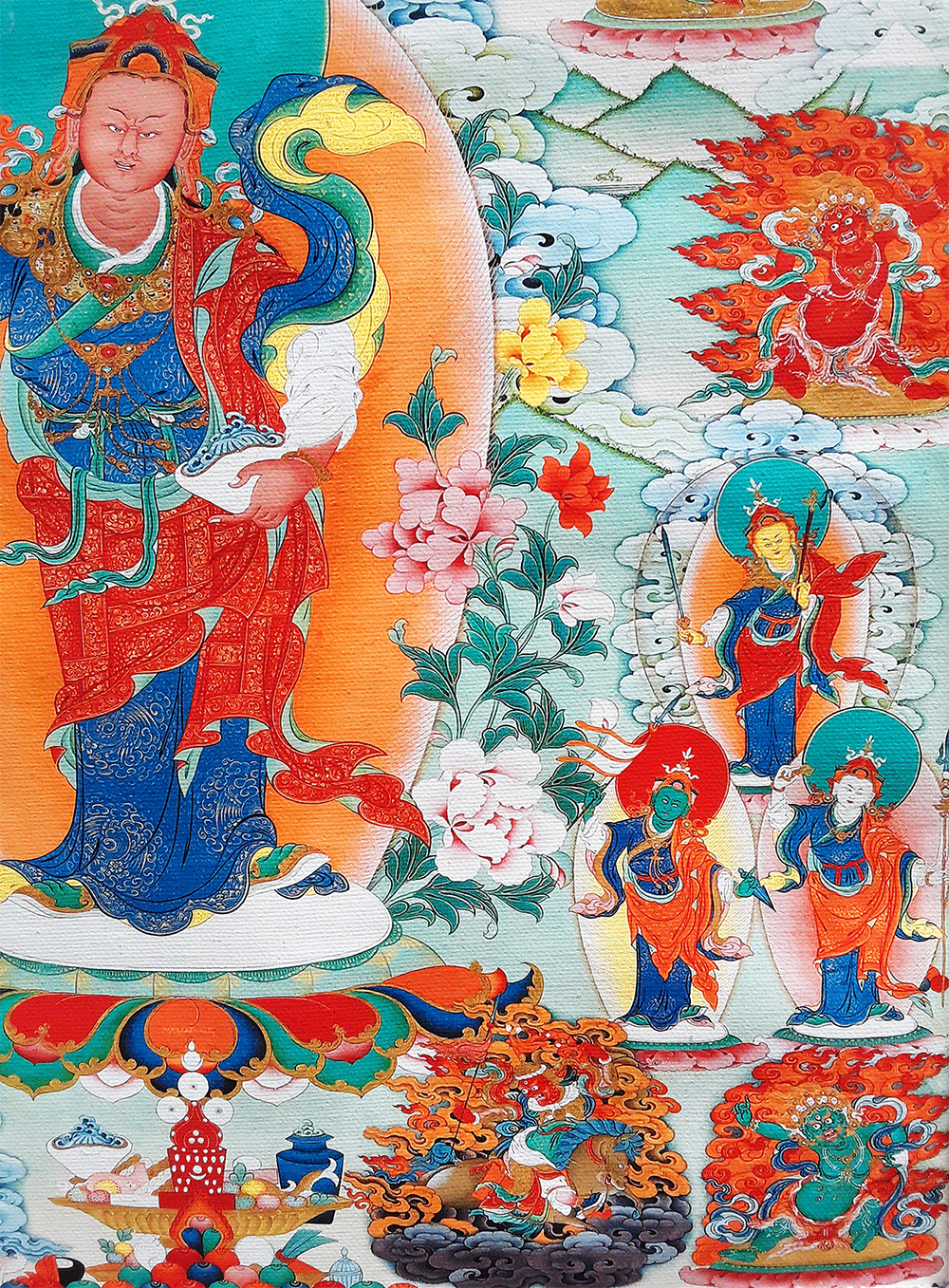 Guru Rinpoche Sampa Lhundrupma Print Thangka 28"x36"