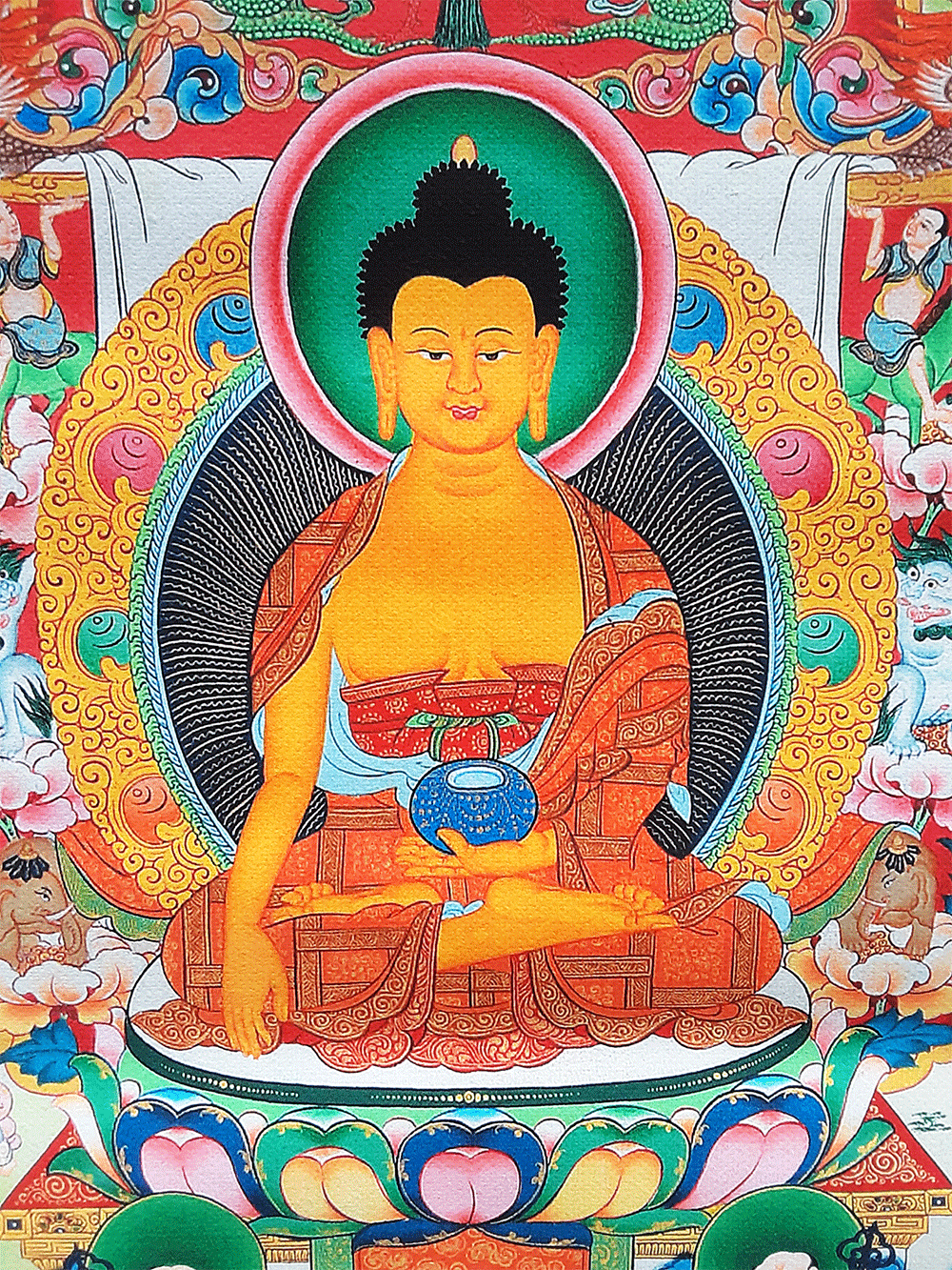 Life of Buddha Print Thangka 36"x48"