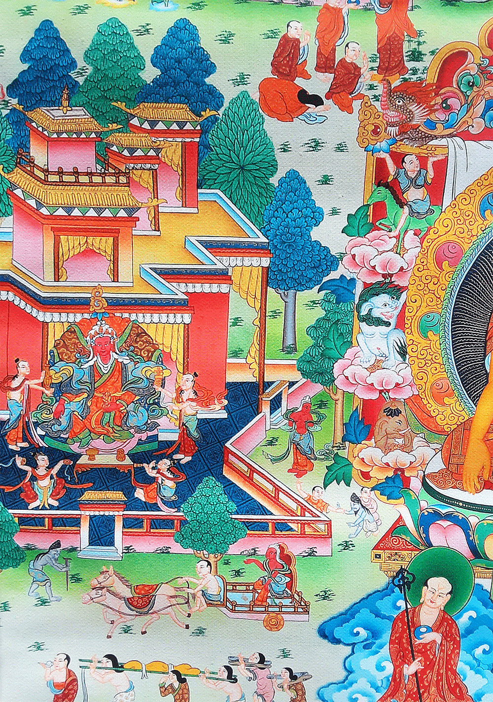 Life of Buddha Print Thangka 36"x48"