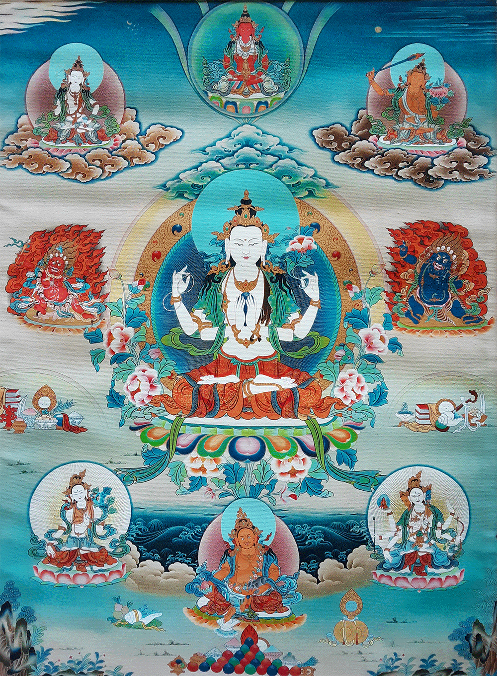 Chenrezig Print Thangka 28"x36"