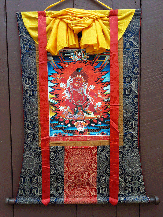 Red Hayagriva Print Thangka 28"x36"