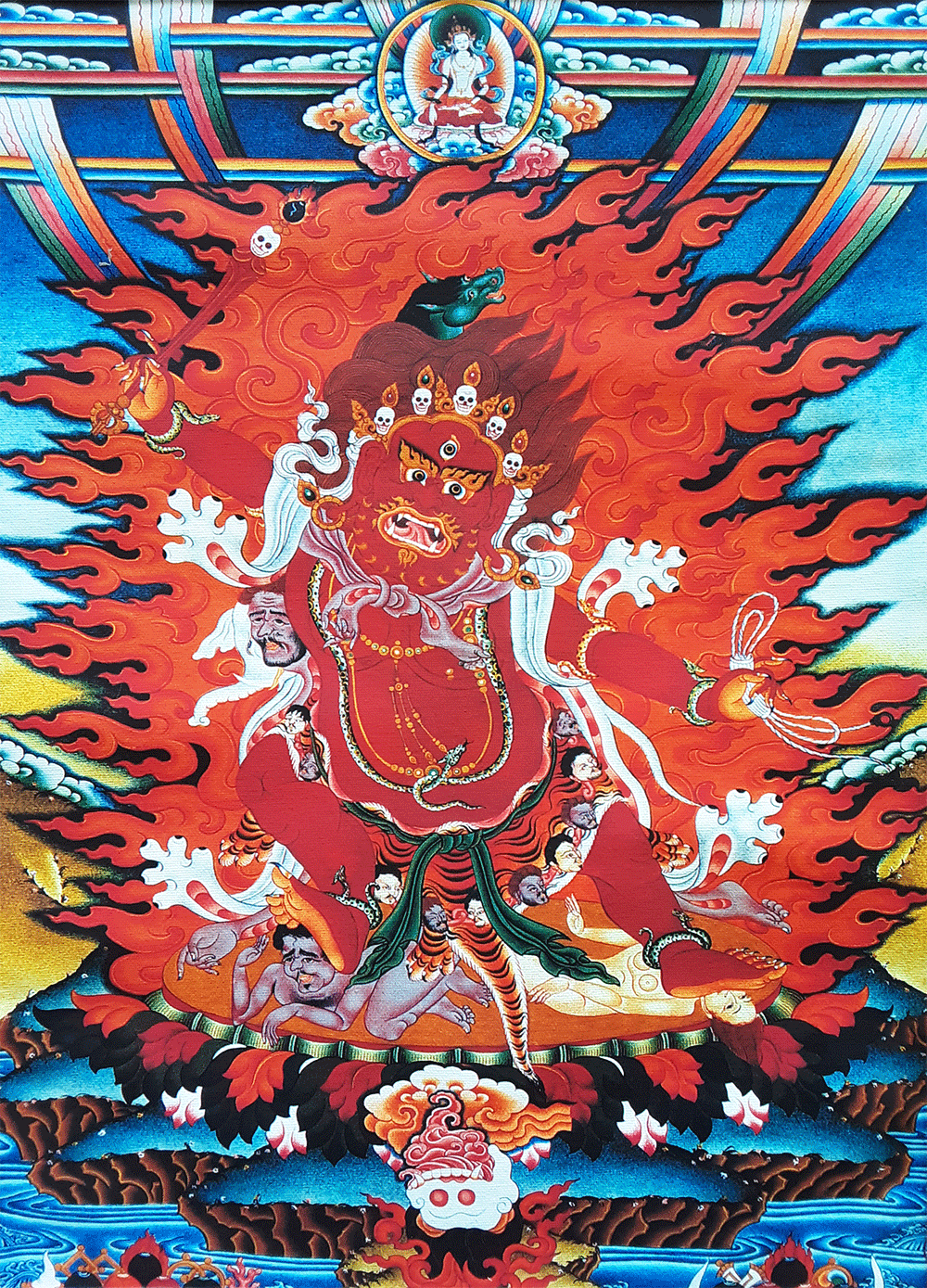 Red Hayagriva Print Thangka 28"x36"