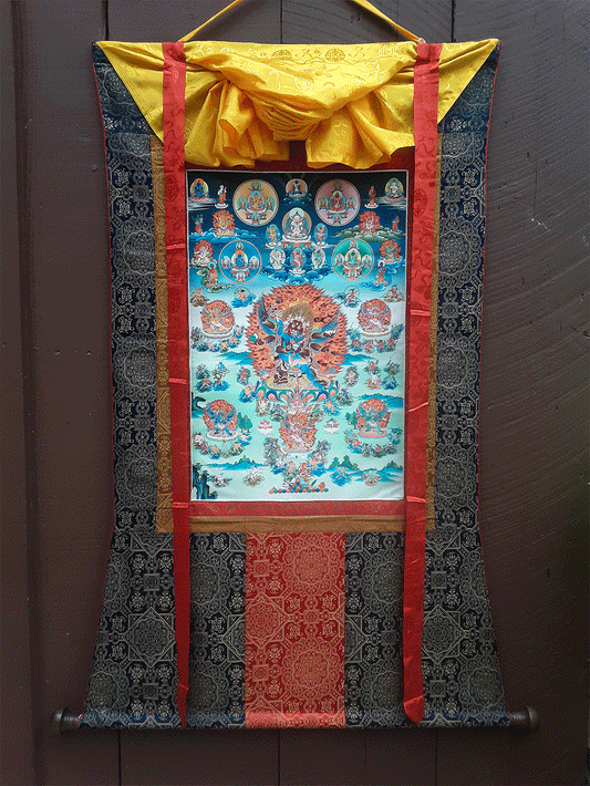 One Hundred Peaceful and Wrathful Deities (Shitro) Print Thangka 36"x48"
