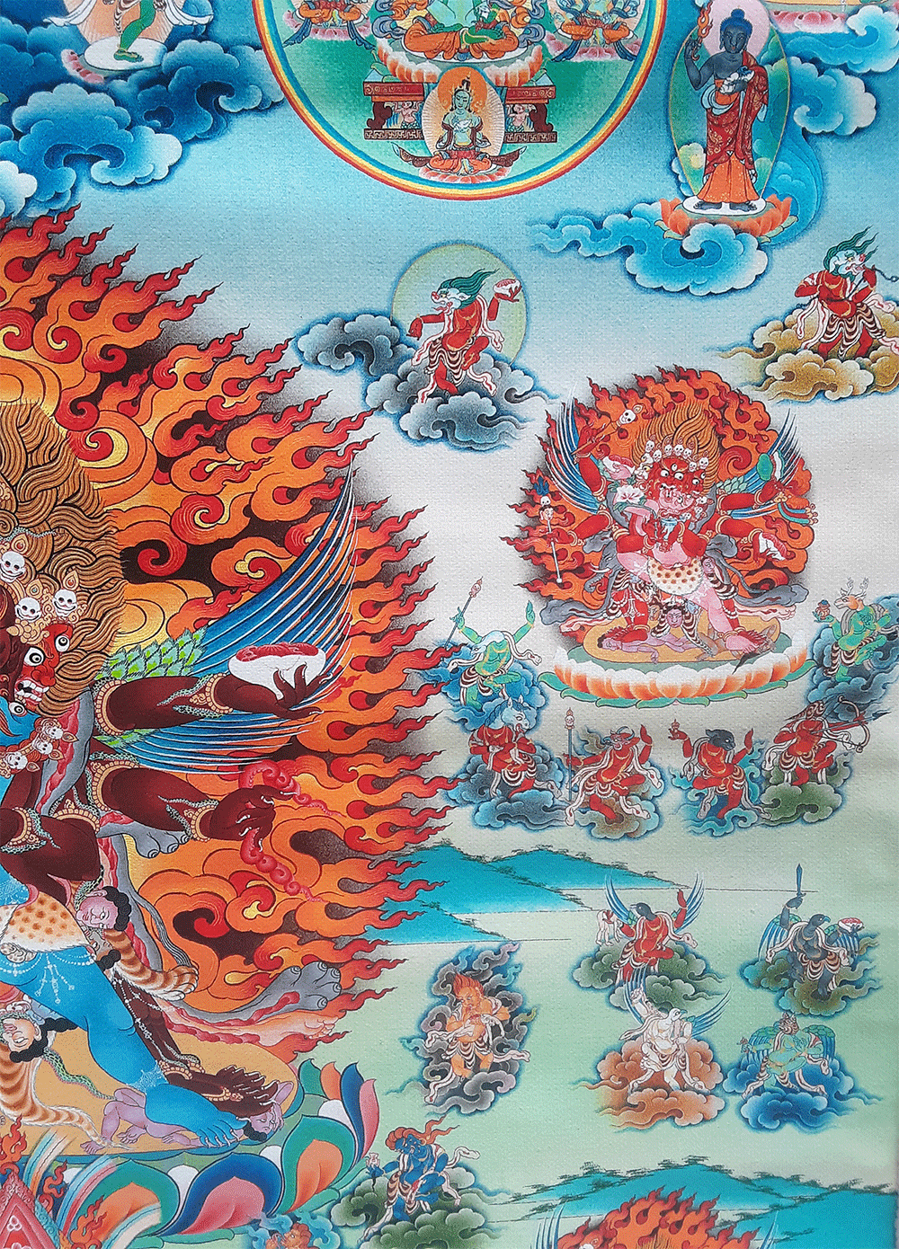 One Hundred Peaceful and Wrathful Deities (Shitro) Print Thangka 36"x48"