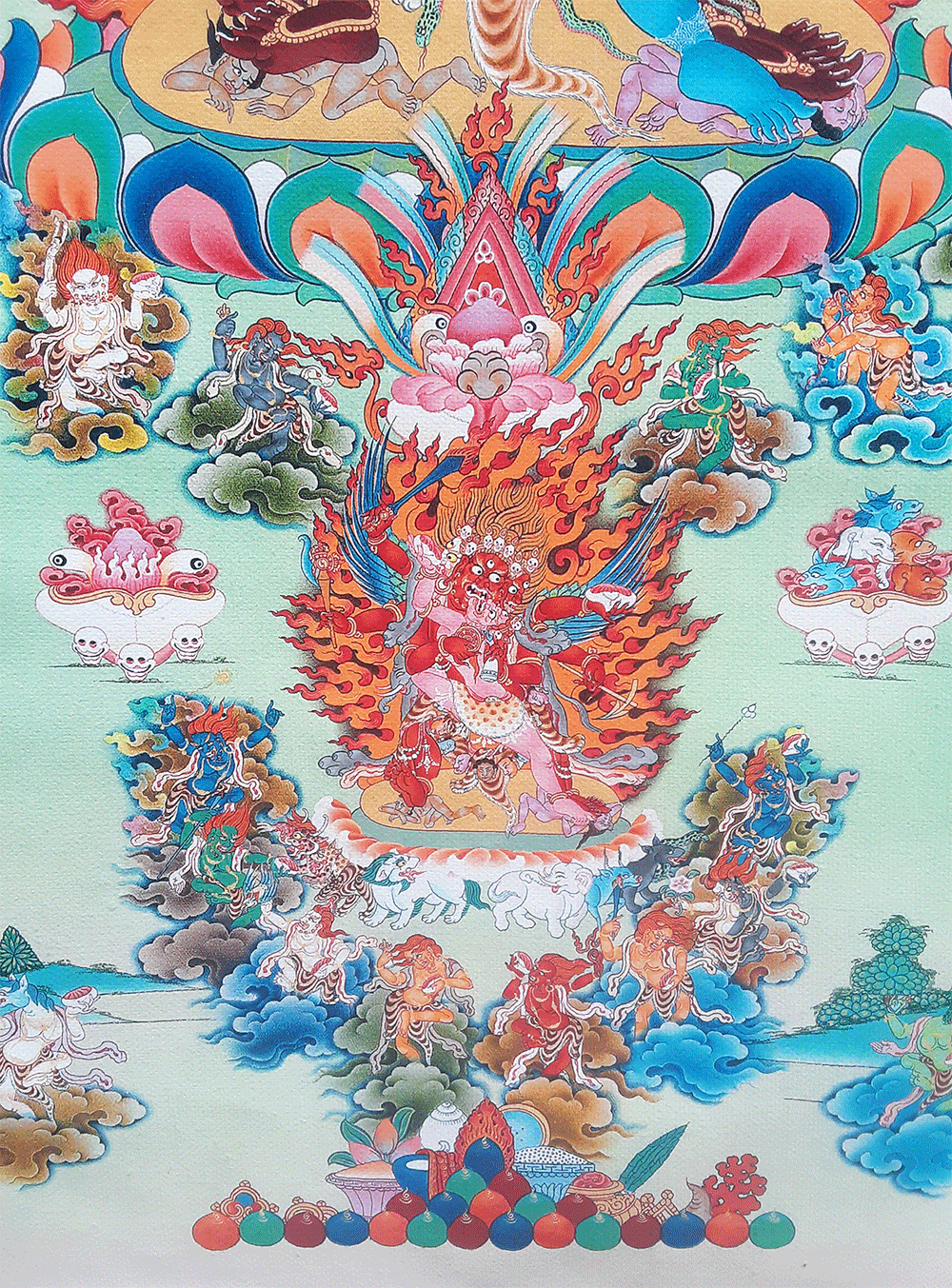 One Hundred Peaceful and Wrathful Deities (Shitro) Print Thangka 36"x48"