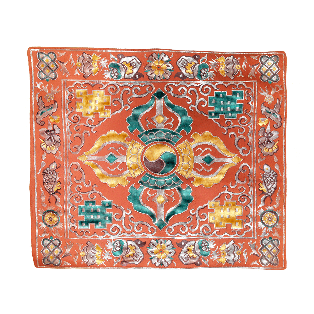 Red Double Dorje Brocade 11.5"x14"