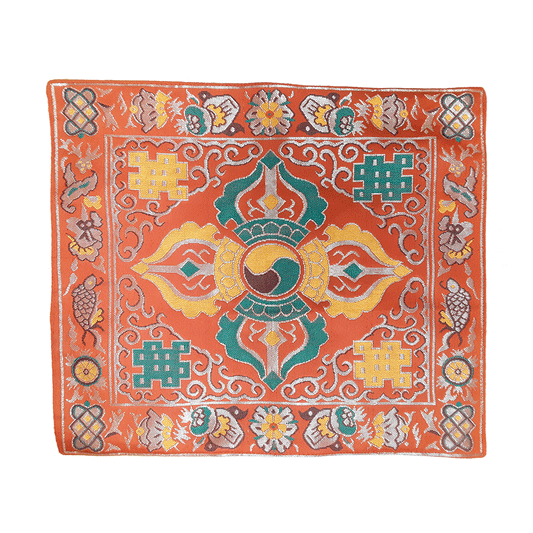 Red Double Dorje Brocade 11.5"x14"