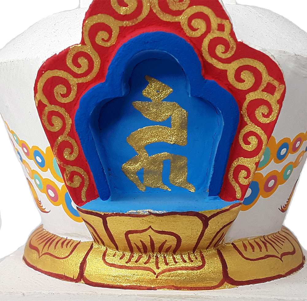 Hand-Painted Wooden Stupa 9"