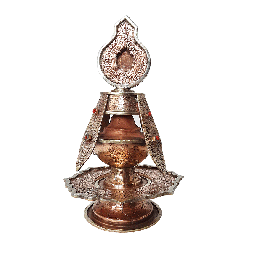 Tsebum (Long Life Vase) Etched Copper and Brass (Various Sizes)
