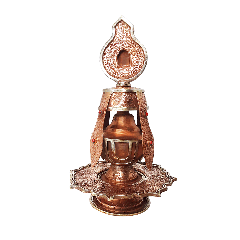 Tsebum (Long Life Vase) Etched Copper and Brass (Various Sizes)