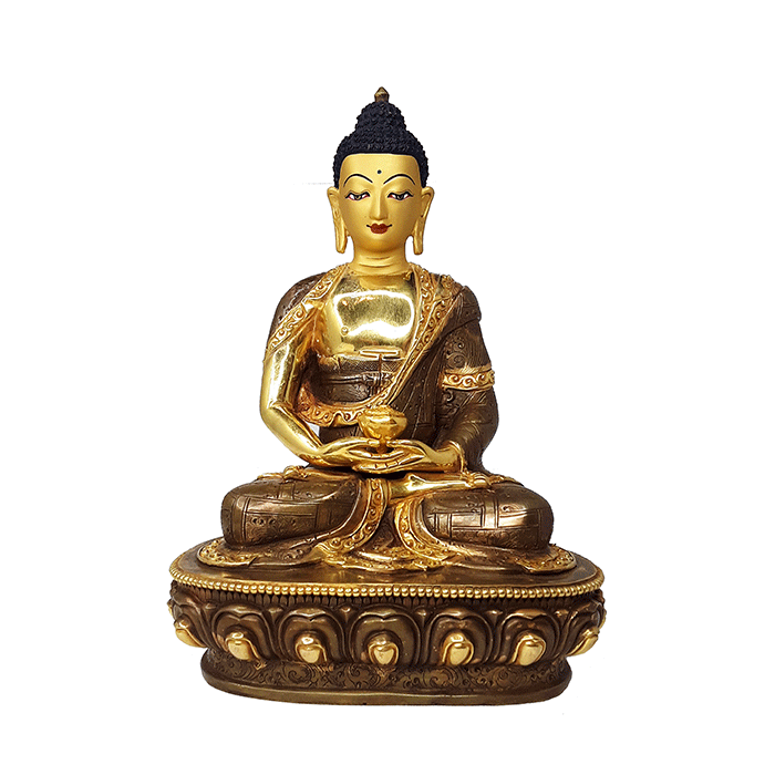 Amitabha Statue Gold Plated 9"