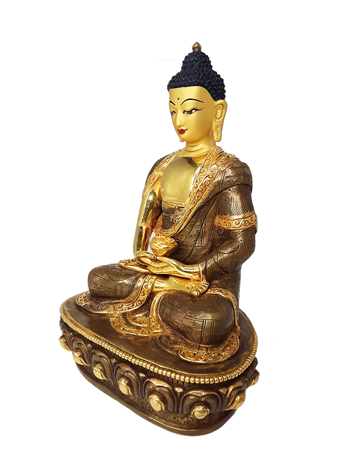 Amitabha Statue Gold Plated 9"