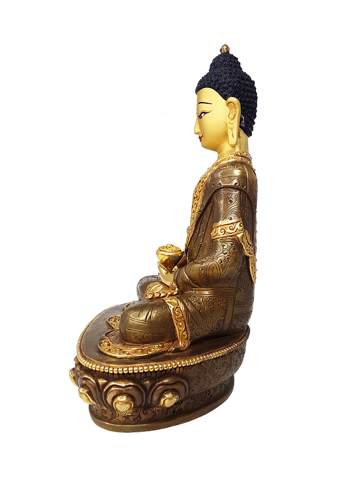 Amitabha Statue Gold Plated 9"