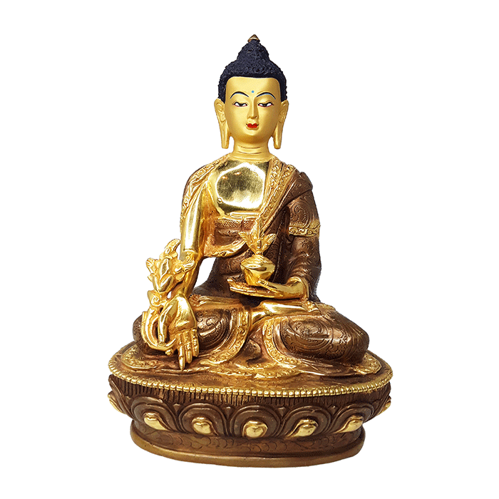 Medicine Buddha Statue 8" Gold Plated