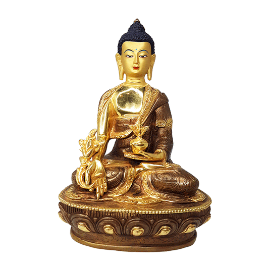 Medicine Buddha Statue 8" Gold Plated