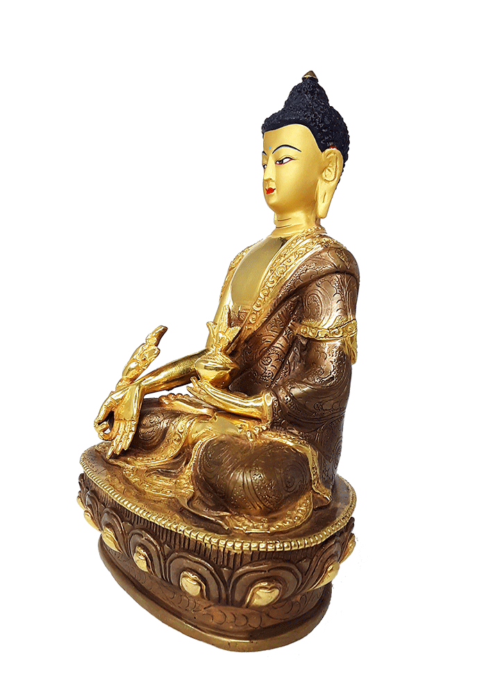 Medicine Buddha Statue 8" Gold Plated