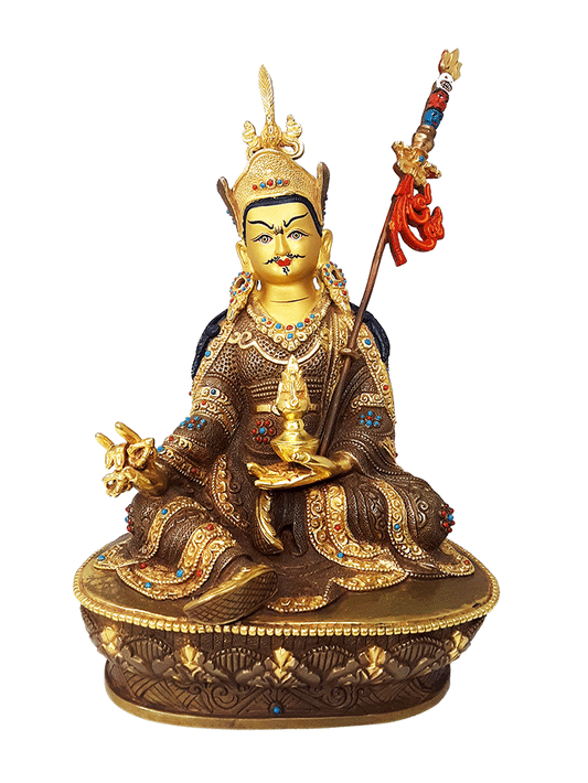 Guru Rinpoche Statue Gold Plated 8.75"