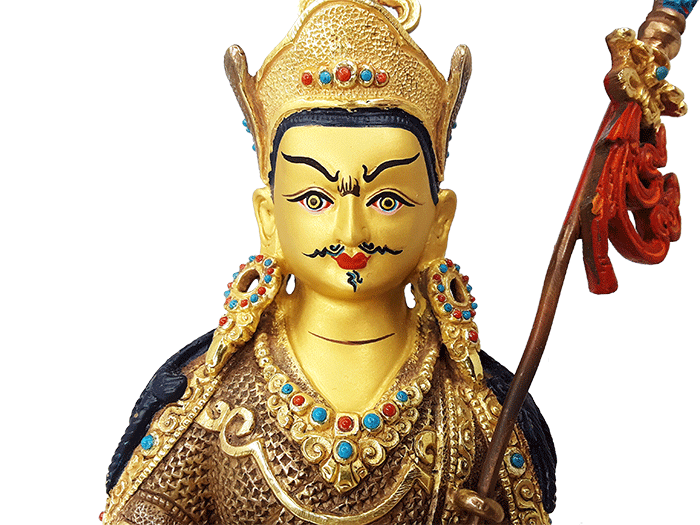 Guru Rinpoche Statue Gold Plated 8.75"