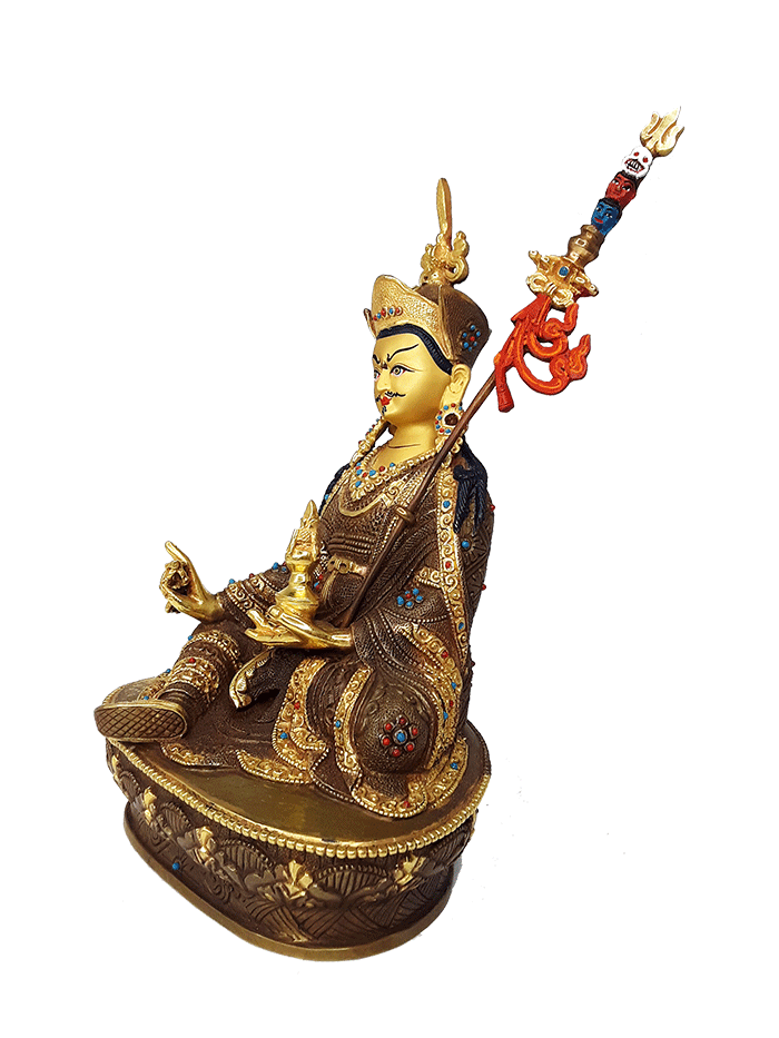 Guru Rinpoche Statue Gold Plated 8.75"