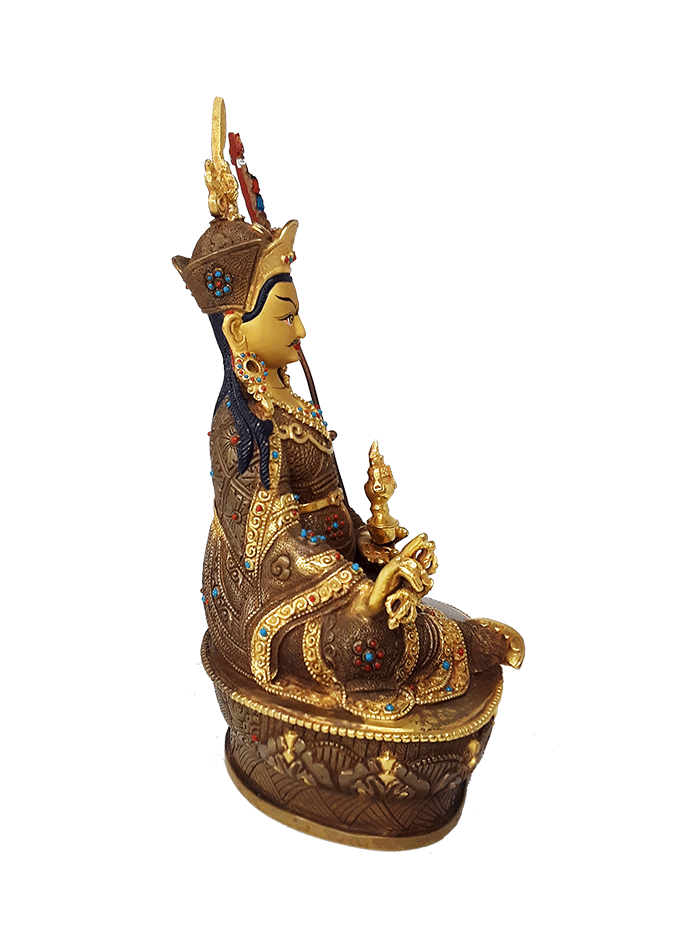 Guru Rinpoche Statue Gold Plated 8.75"