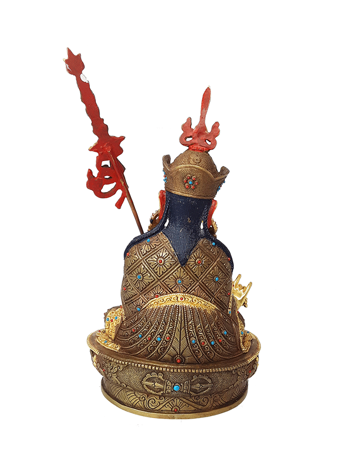 Guru Rinpoche Statue Gold Plated 8.75"