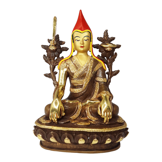 Longchenpa Statue Gold Plated 9.5"