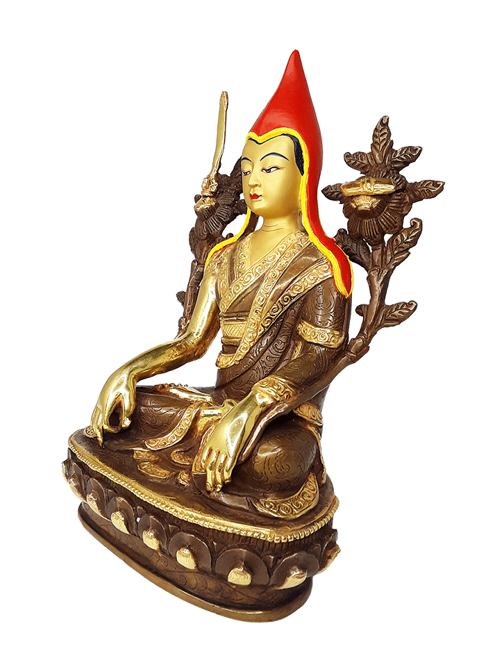Longchenpa Statue Gold Plated 9.5"