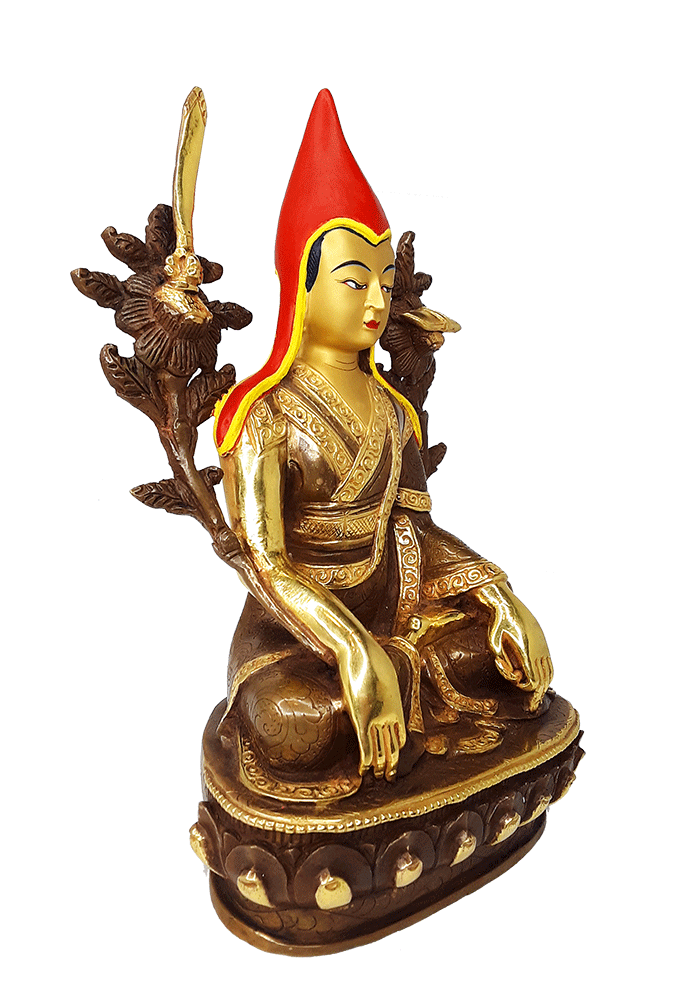 Longchenpa Statue Gold Plated 9.5"