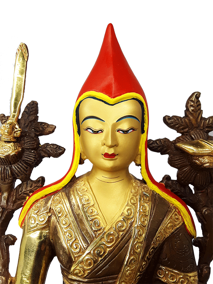 Longchenpa Statue Gold Plated 9.5"