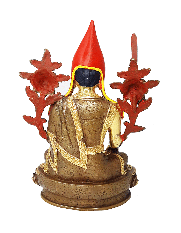 Longchenpa Statue Gold Plated 9.5"