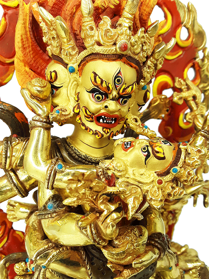 Hayagriva Statue Gold Plated 10.25"