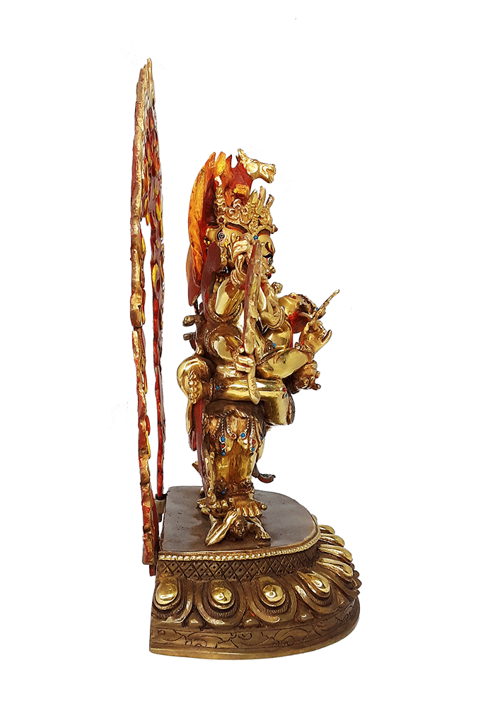 Hayagriva Statue Gold Plated 10.25"