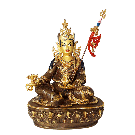 Guru Rinpoche Statue Gold Plated 15"