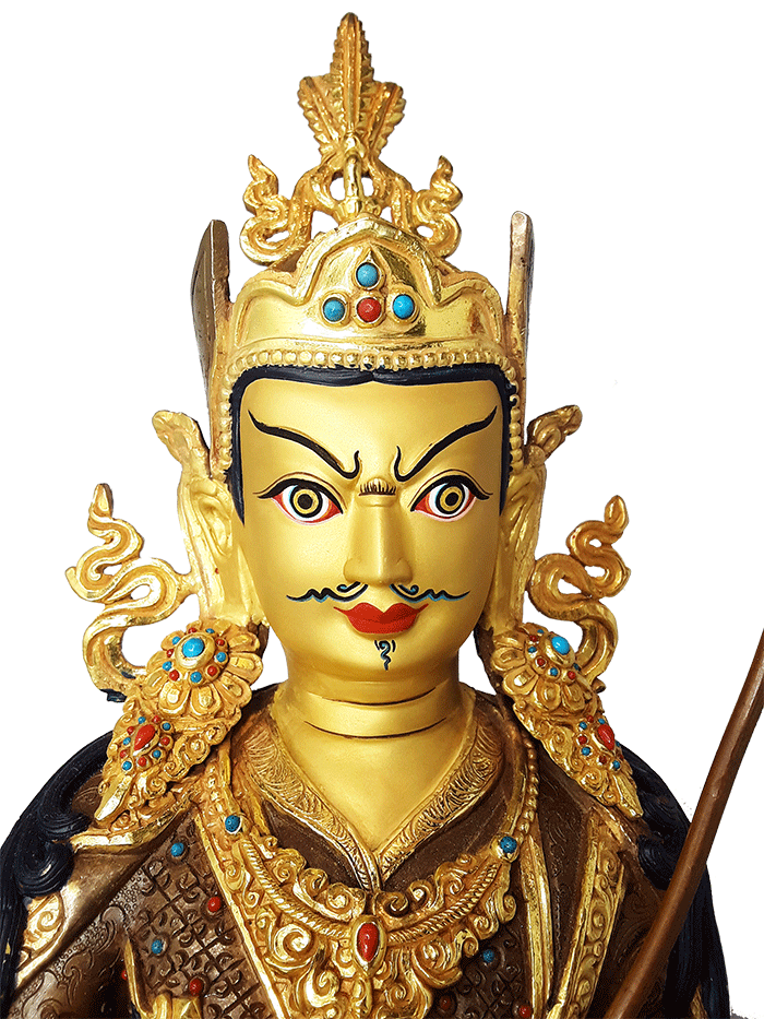 Guru Rinpoche Statue Gold Plated 15"