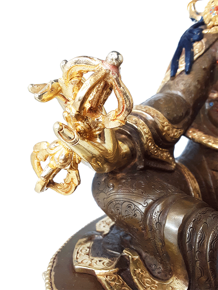 Guru Rinpoche Statue Gold Plated 15"