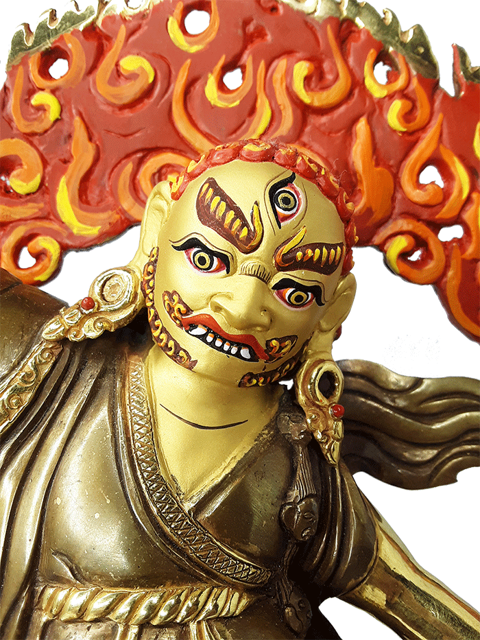 Dorje Drolo Gold-Plated Statue 12"