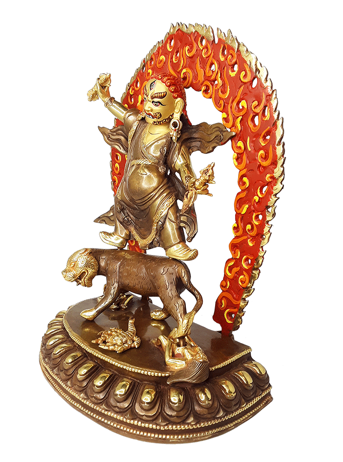 Dorje Drolo Gold-Plated Statue 12"