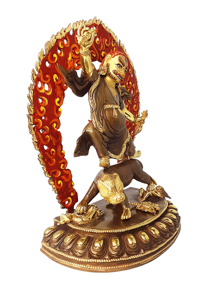 Dorje Drolo Gold-Plated Statue 12"