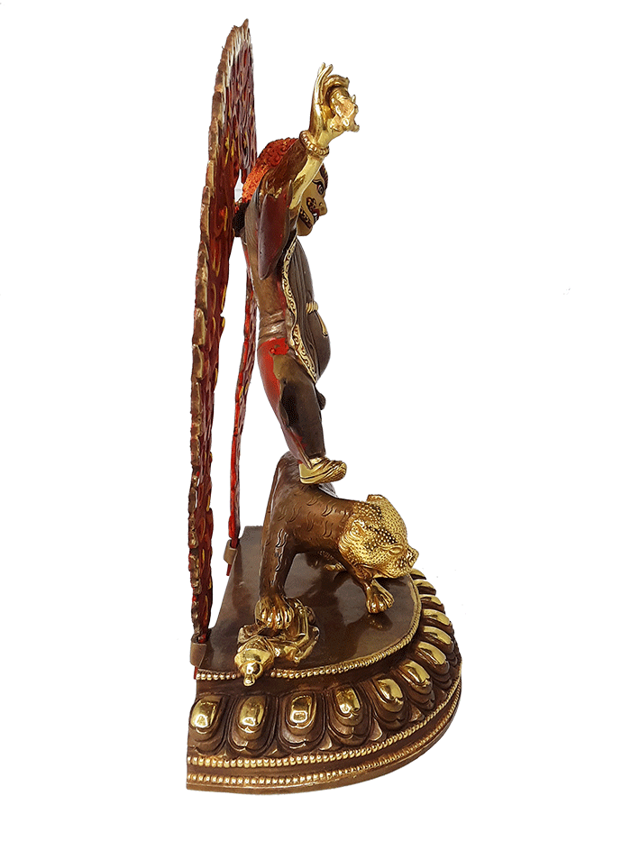 Dorje Drolo Gold-Plated Statue 12"