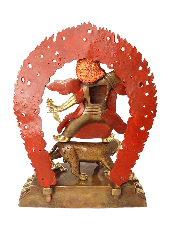 Dorje Drolo Gold-Plated Statue 12"