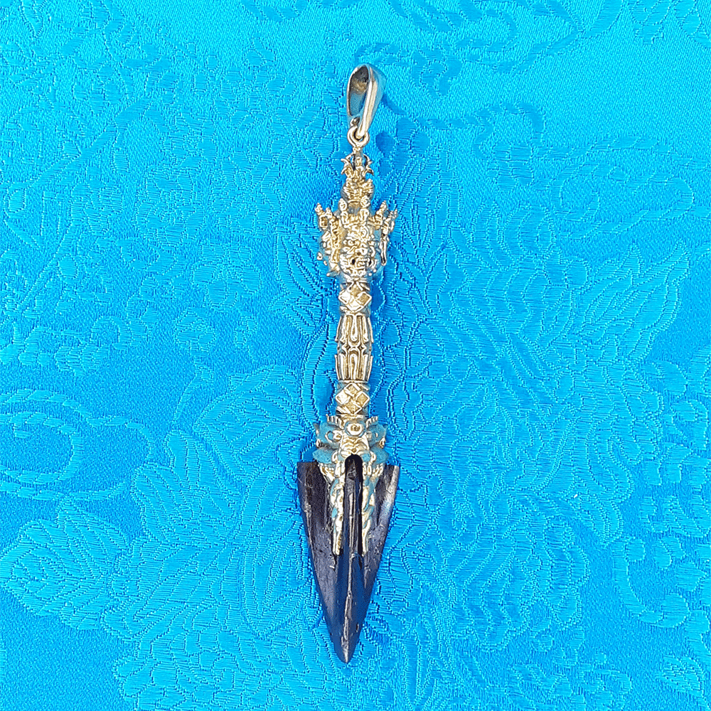 Brass Phurba Pendant with Meteorite Blade 3.35" by Natsog Dorje