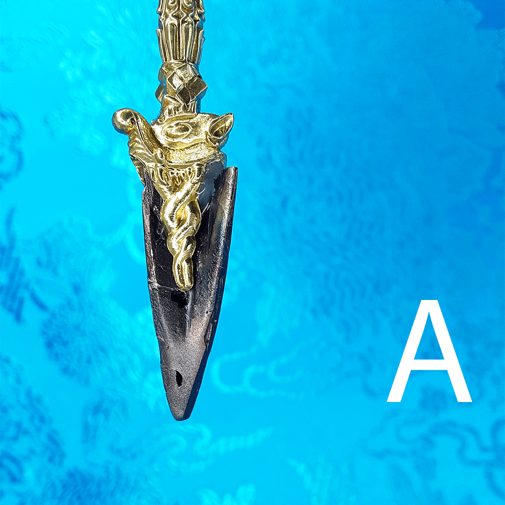 Brass Phurba Pendant with Meteorite Blade 3.35" by Natsog Dorje