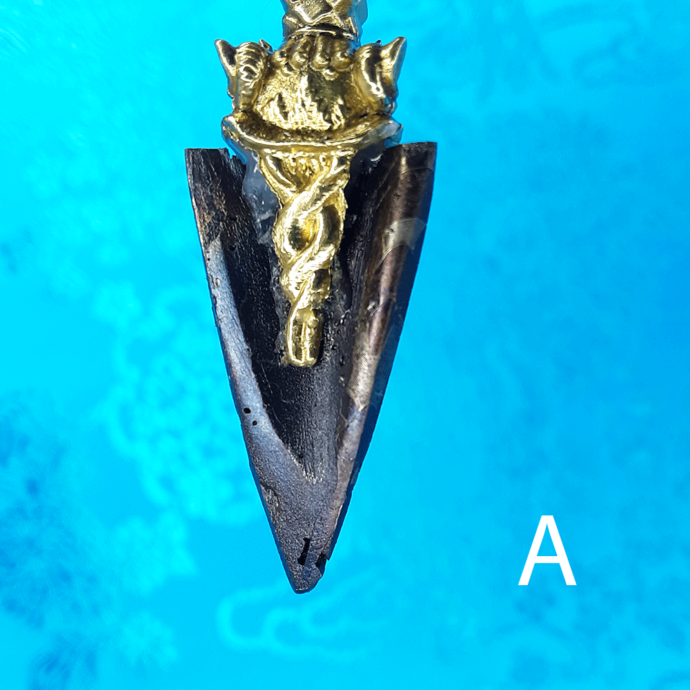 Brass Phurba Pendant with Meteorite Blade 3.35" by Natsog Dorje