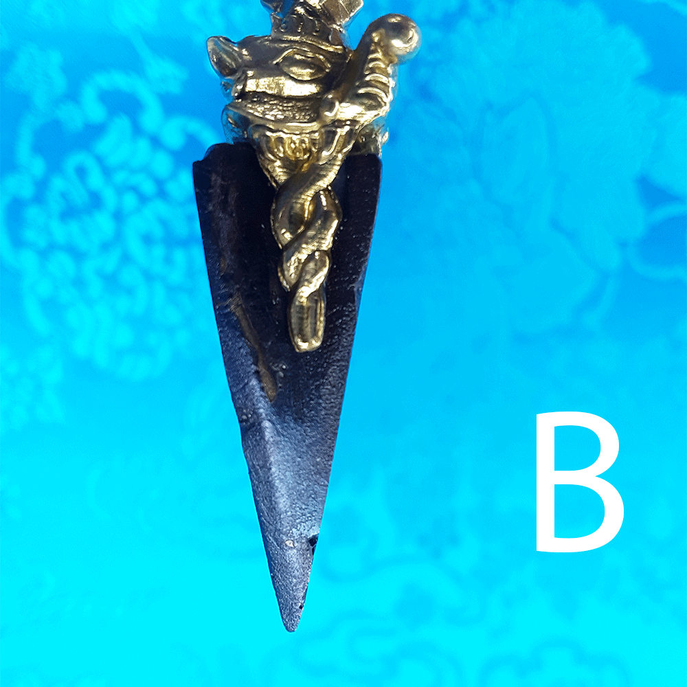 Brass Phurba Pendant with Meteorite Blade 3.35" by Natsog Dorje