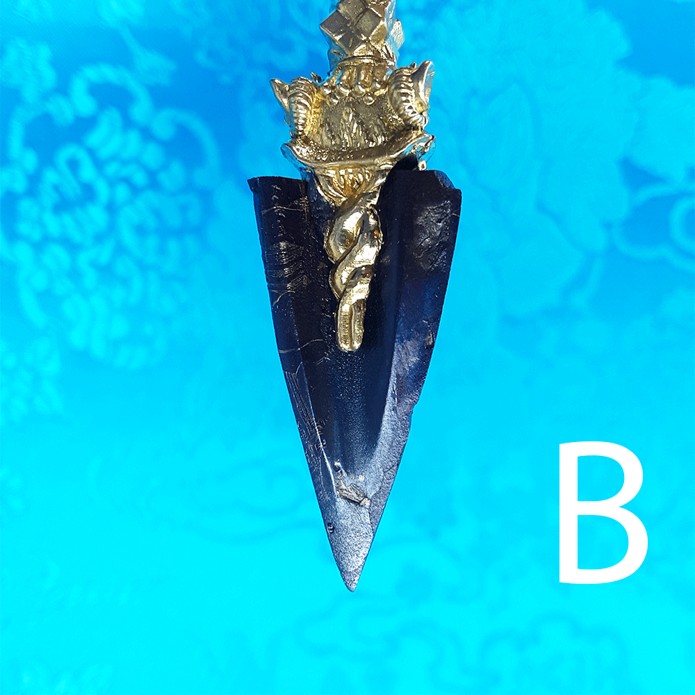 Brass Phurba Pendant with Meteorite Blade 3.35" by Natsog Dorje