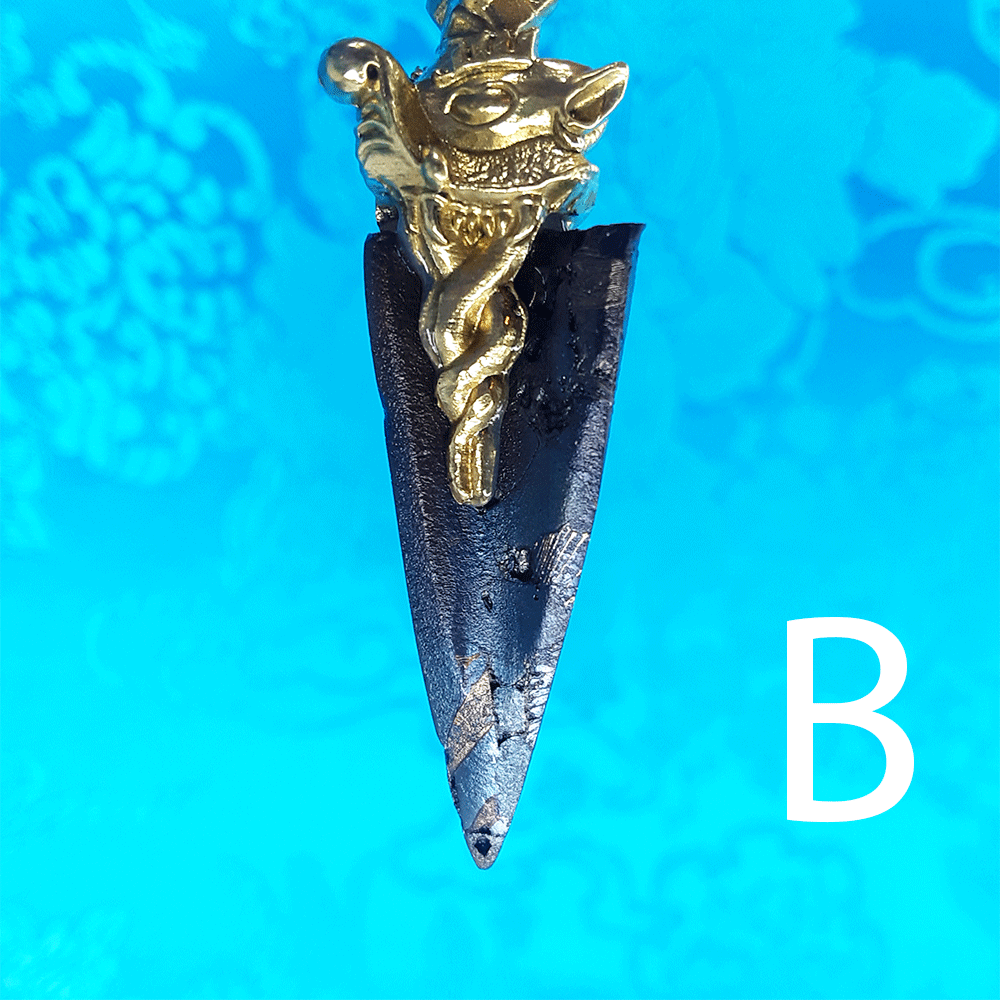 Brass Phurba Pendant with Meteorite Blade 3.35" by Natsog Dorje