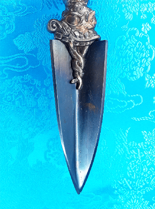 Dorje Drolo Phurba with Steel-Meteorite Blade 10.25" by Natsog Dorje